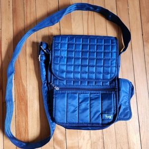 Lug blue quilted cross body bag